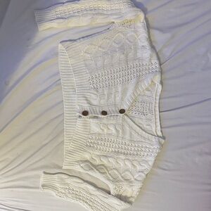 Aéropostale Cozy White Cable Knit Cardigan Sweater